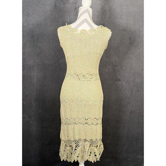 Vintage Kroshetta by Papillion Green & Pink Lined Maxi Dress Size XS Bnfts Chrty - Picture 2 of 10